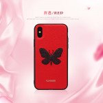 Wholesale iPhone 8 / 7 Glitter Butterfly Fashion PU Leather Case (Black)